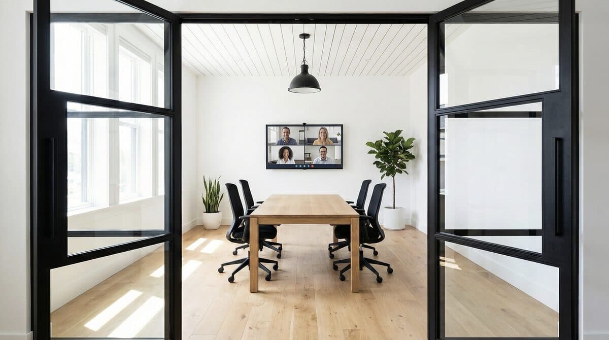 Modern meeting room with screen and video conferencing in Viareggio